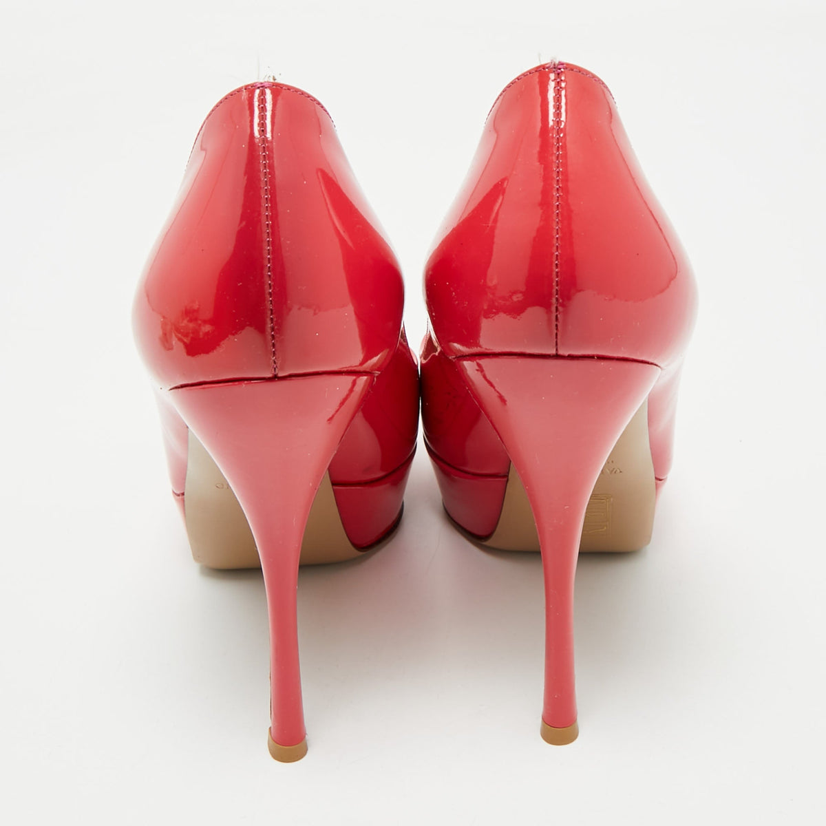 Valentino Coral Pink Patent Leather Platform Pumps Size 39