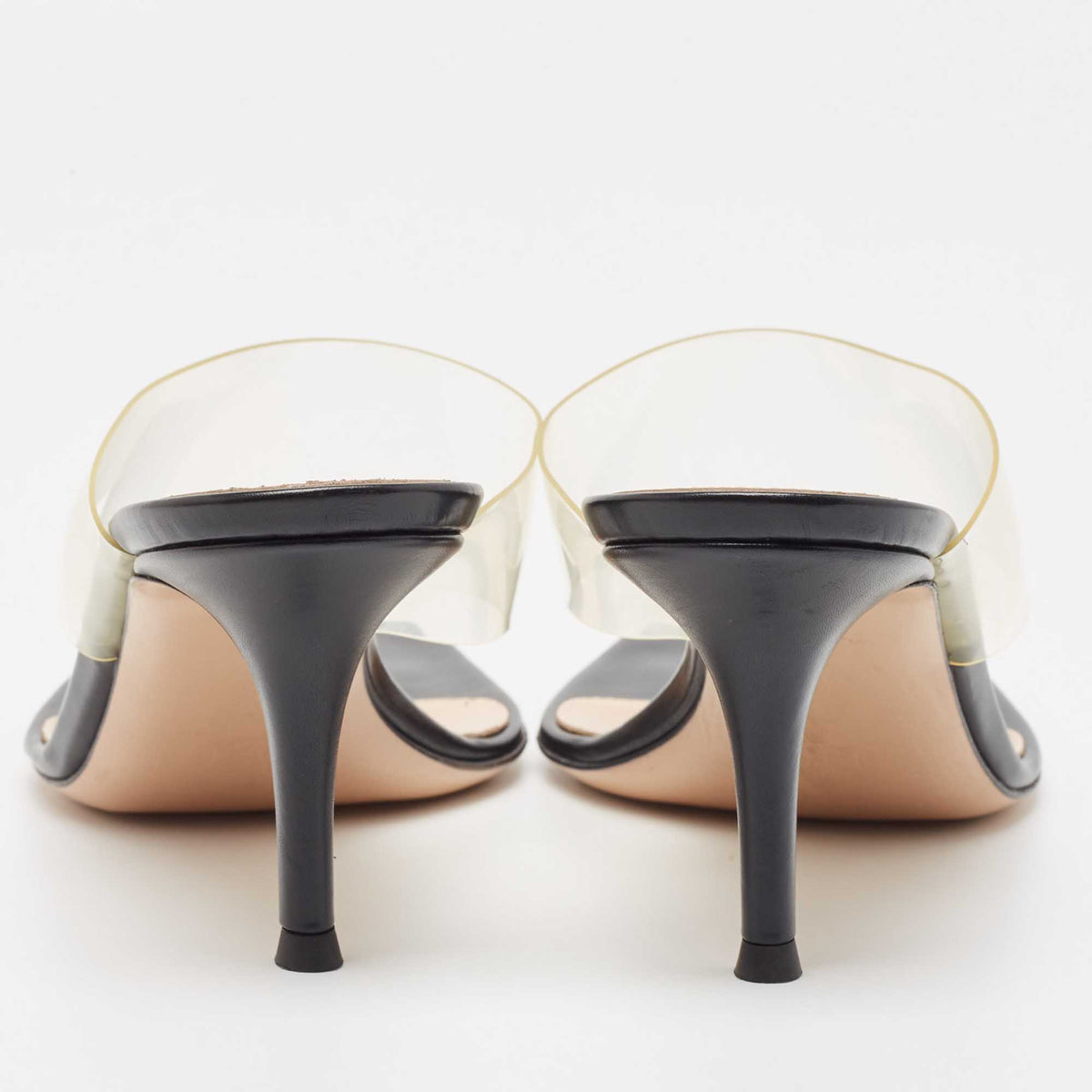 Gianvito Rossi Size 38.5 Transparent Leather and PVC Thong Sandals