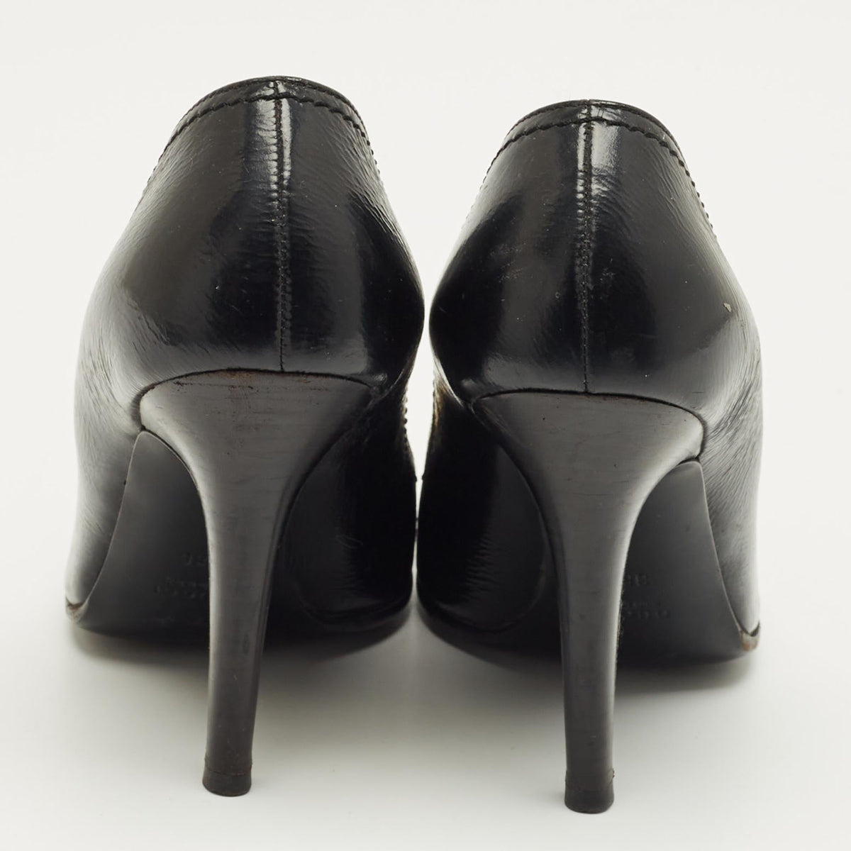 Gucci Black Leather Hysteria Round Toe Pumps Size 38