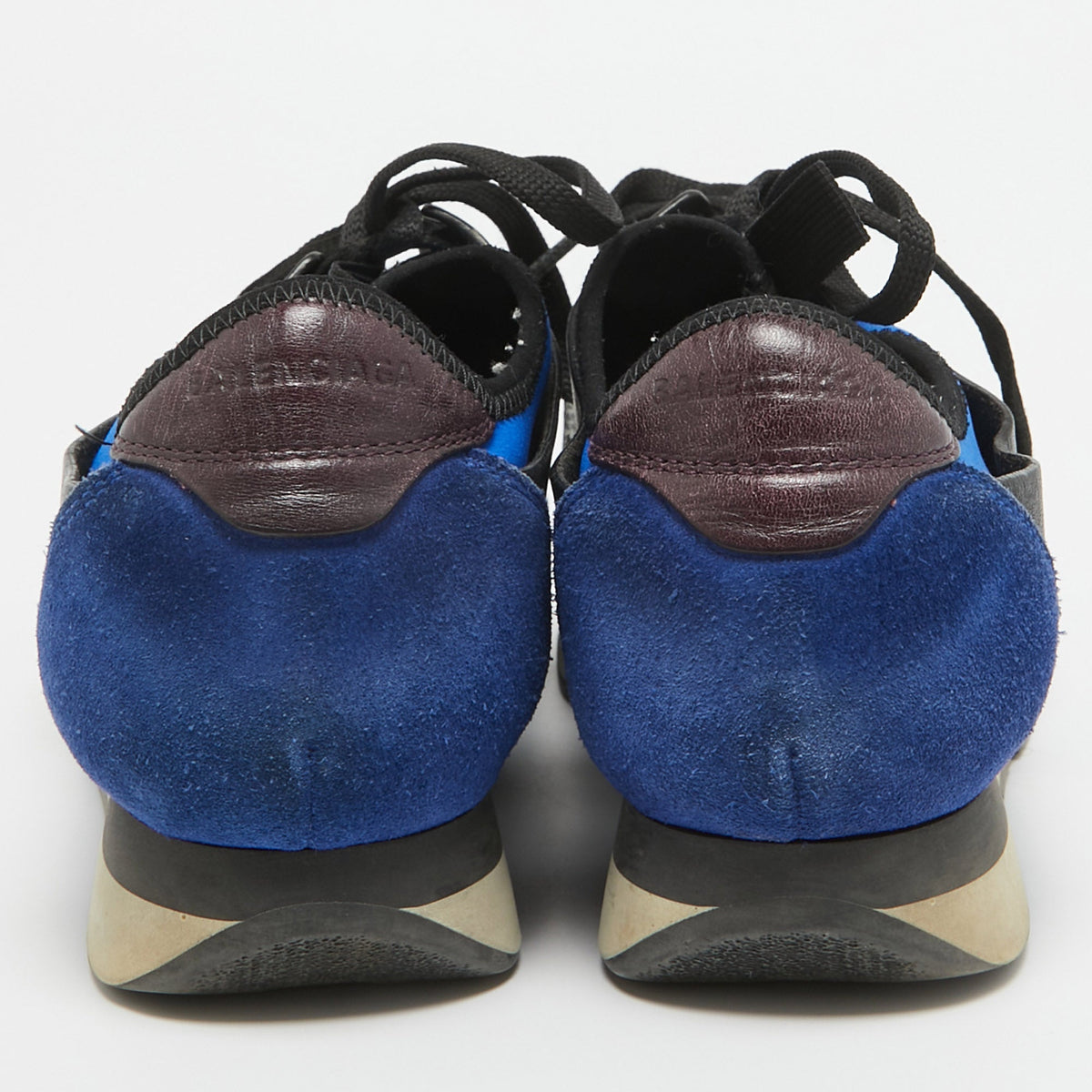 Balenciaga Race Runner Size 39 Multicolor Leather and Mesh Lace Up Sneakers