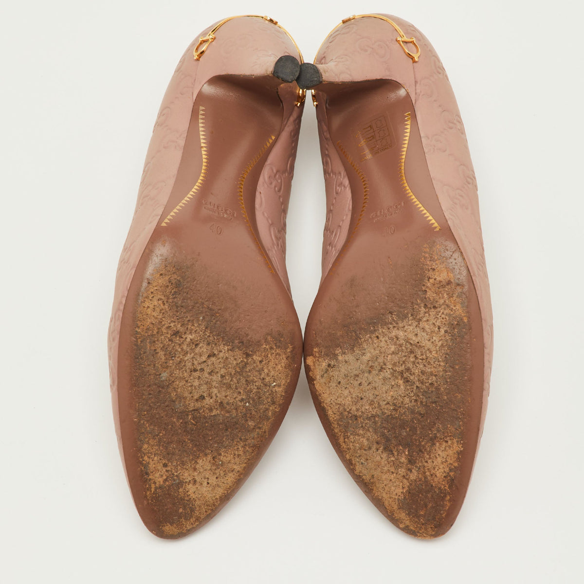 Gucci Horsebit Size 40 Pink Guccissima Leather Round Toe Pumps