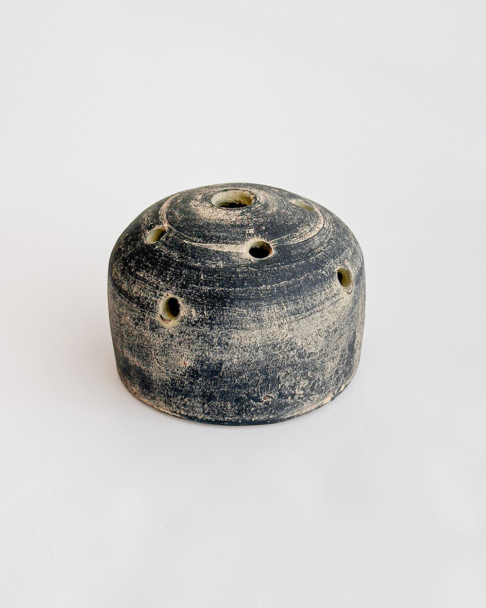 Terra Cotta Flower Frog - Grey Patina