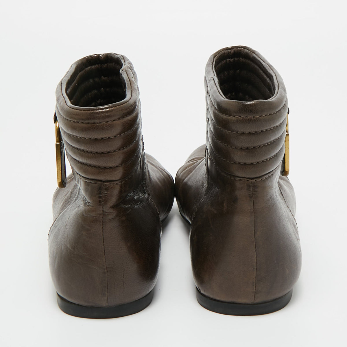 Marc by Marc Jacobs Brown Leather Ankle Length Engineer Buckle Boots Size 38