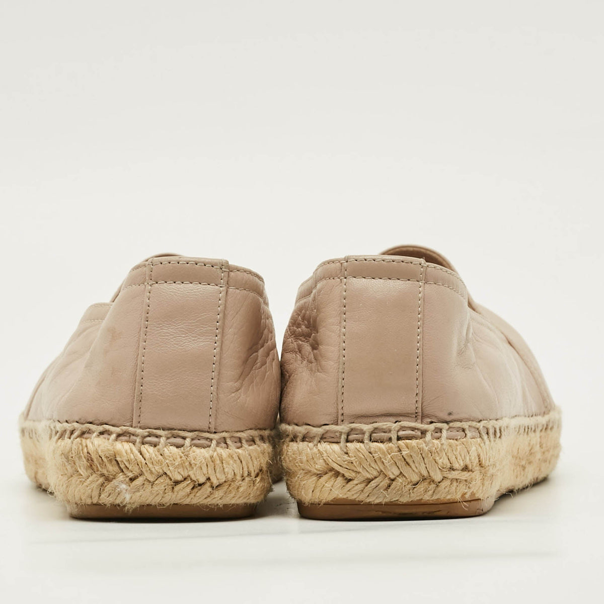Saint Laurent Cassandra Size 36.5 Cream Leather Espadrille Flats