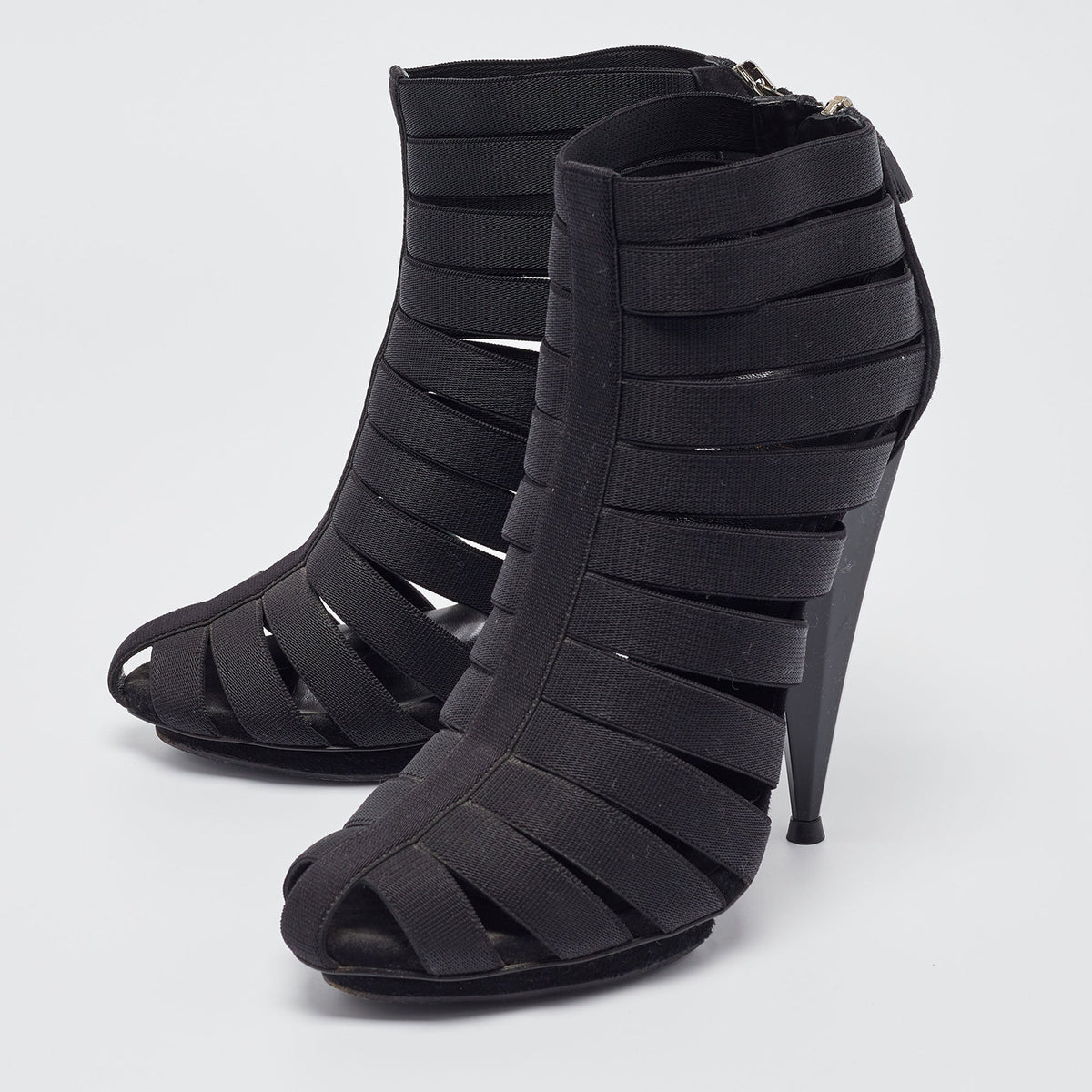 Gucci Size 36.5 Black Elastic and Suede Ankle Length Boots