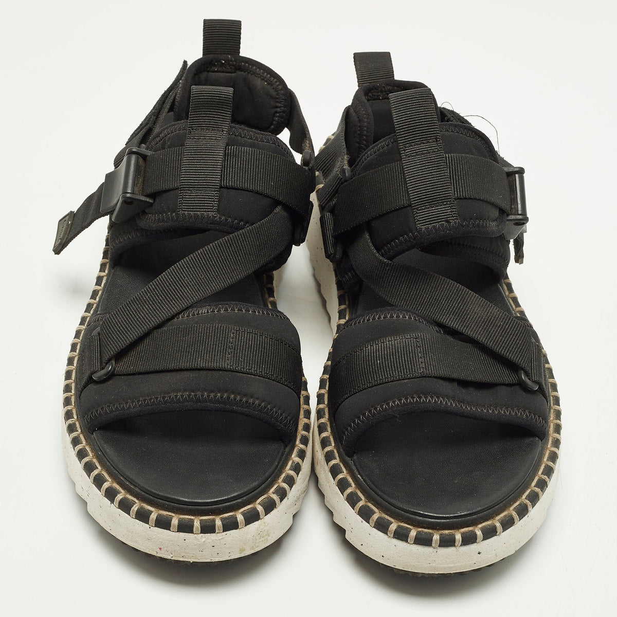 Chloe Lilli Size 39 Black Fabric and Nylon Platform Sandals