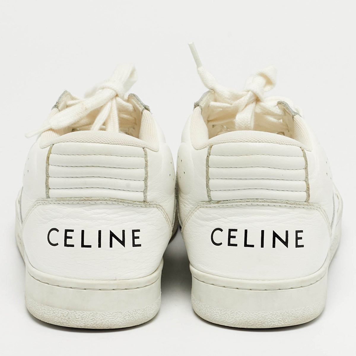 Celine White Leather CT-02 Lace Up Sneakers