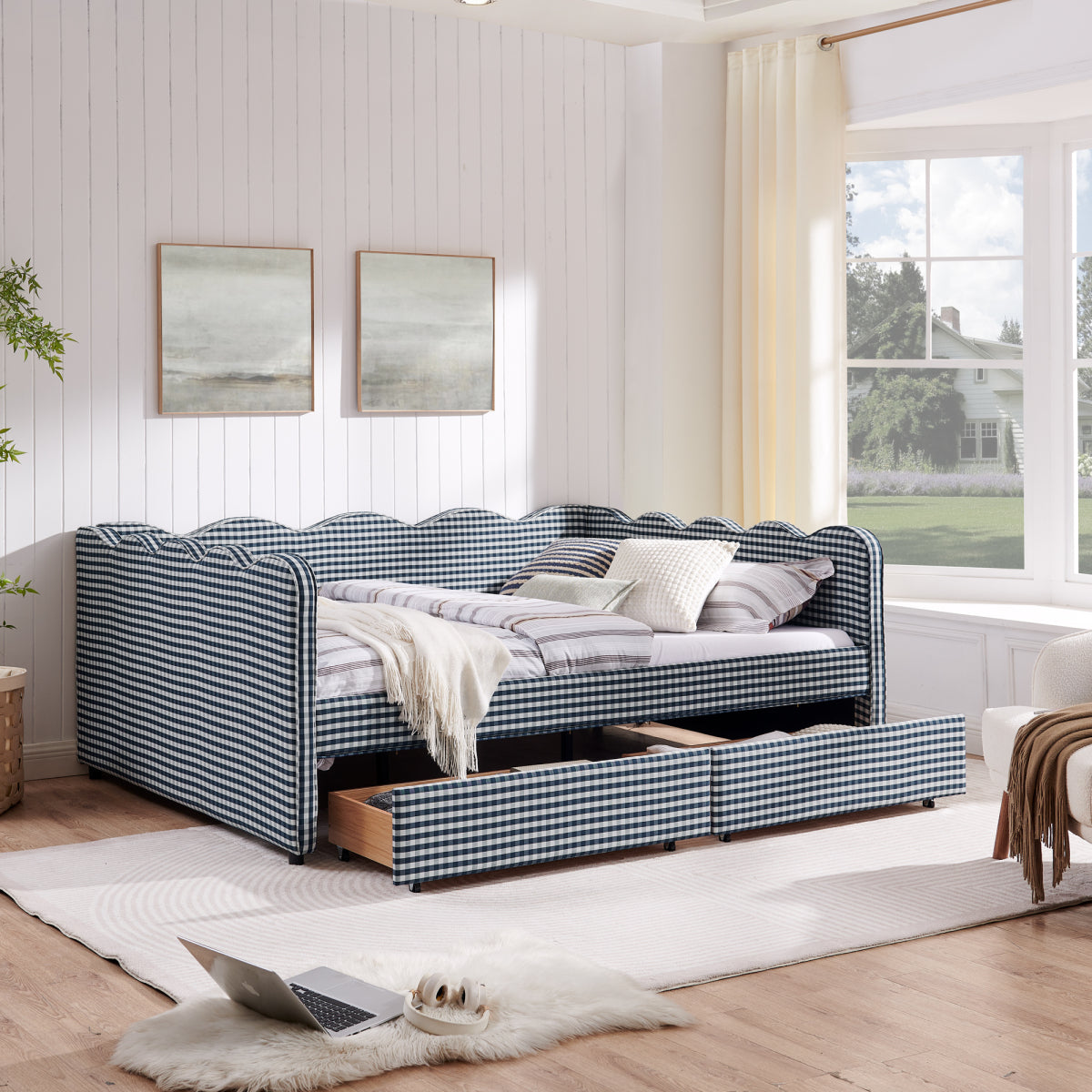 Streamdale Queen Size Daybed with 2 Drawers & USB Port