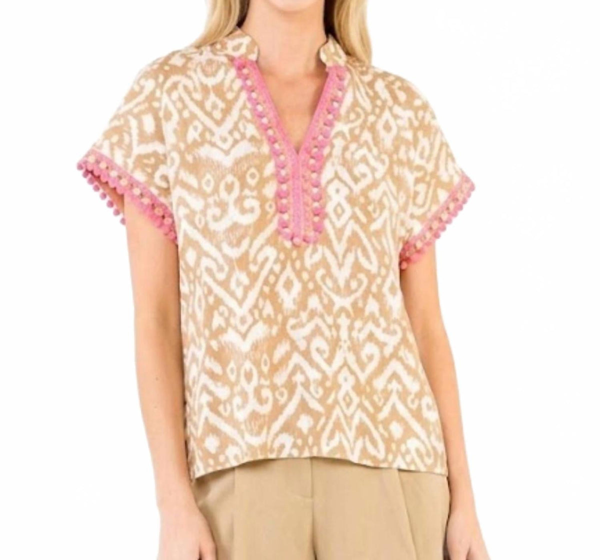 Desert Bloom Blouse In Beige