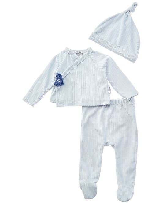 Quiltex 3pc Dino Cardigan Set