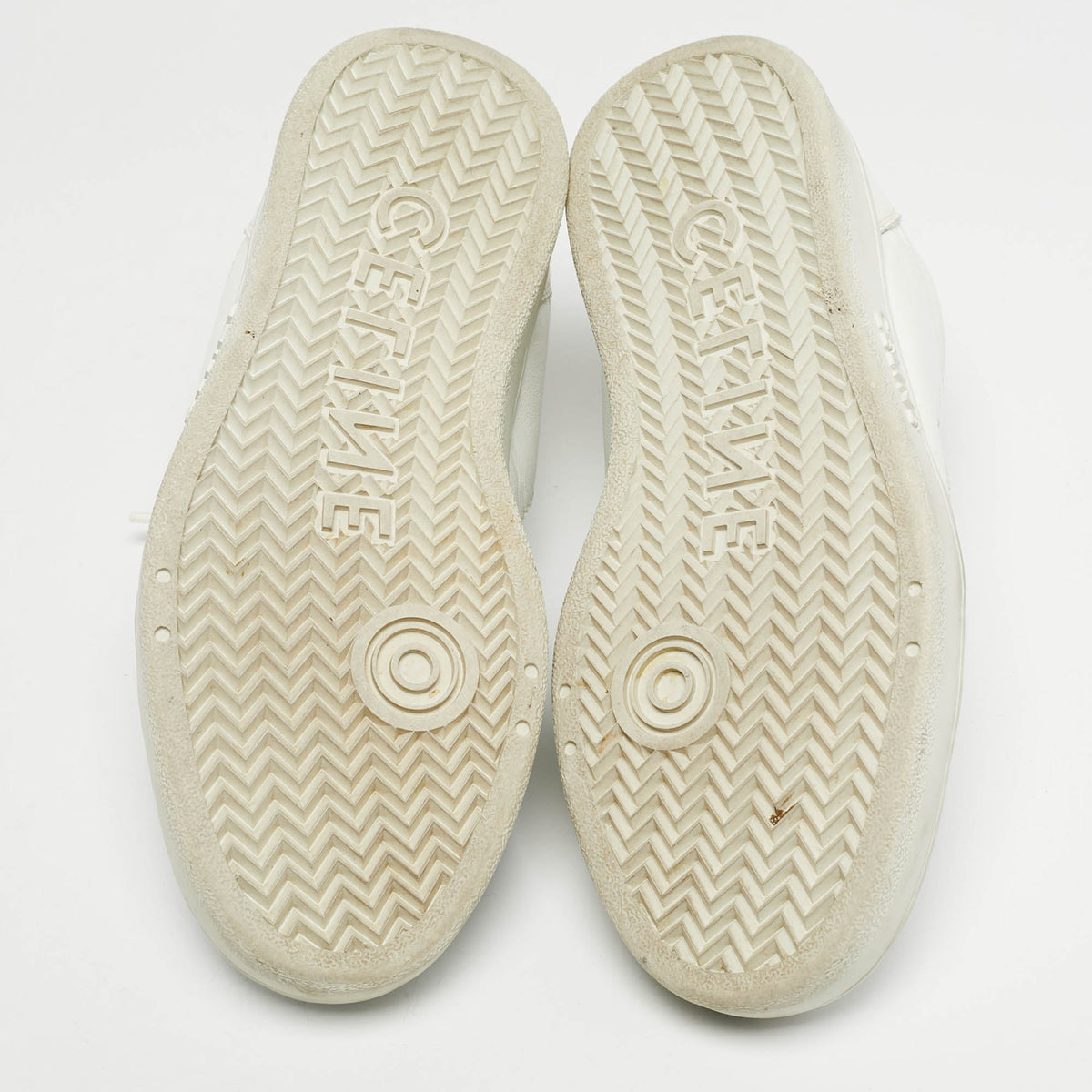 Celine White Leather CT-02 Lace Up Sneakers