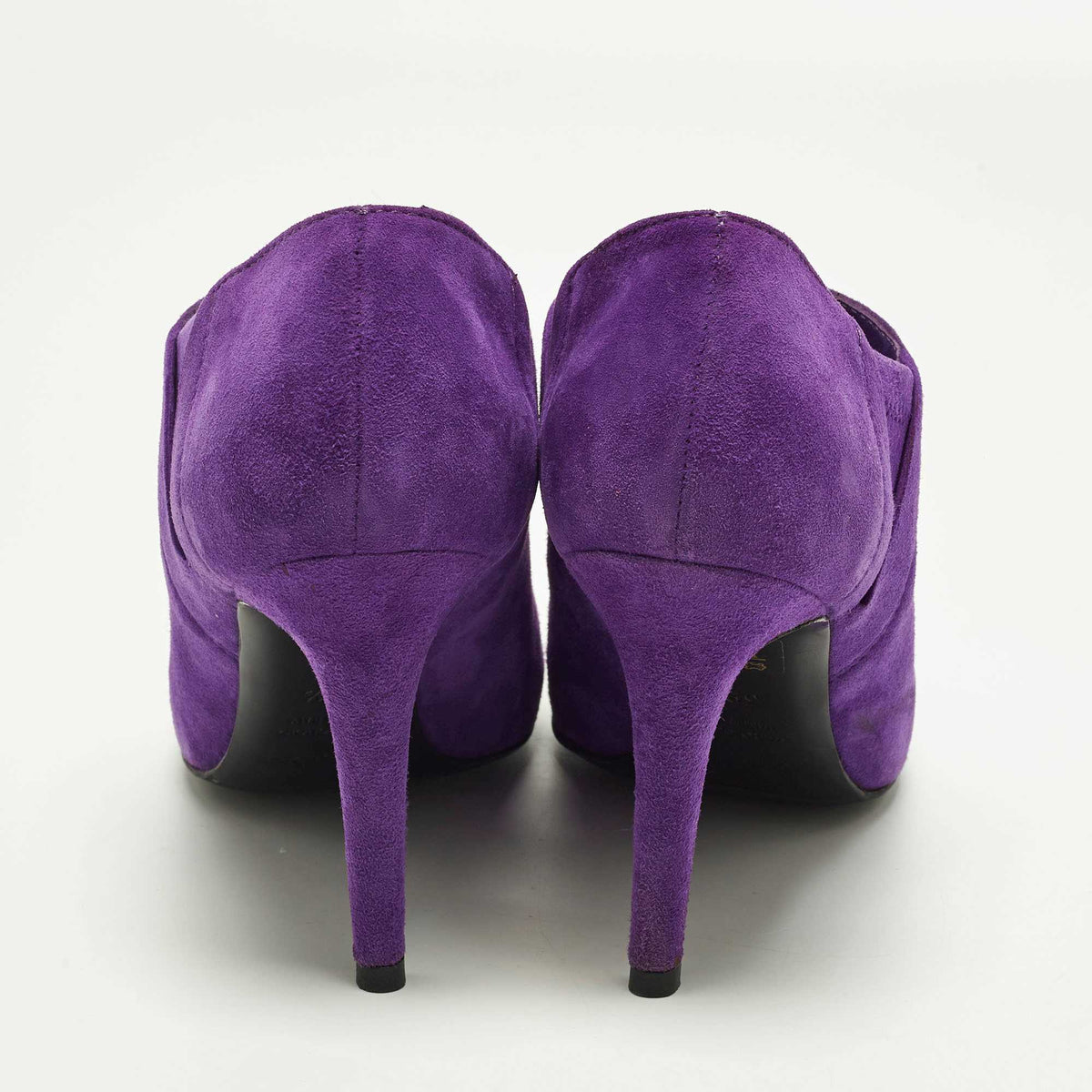 Sergio Rossi Size 39.5 Purple Suede Ankle Booties