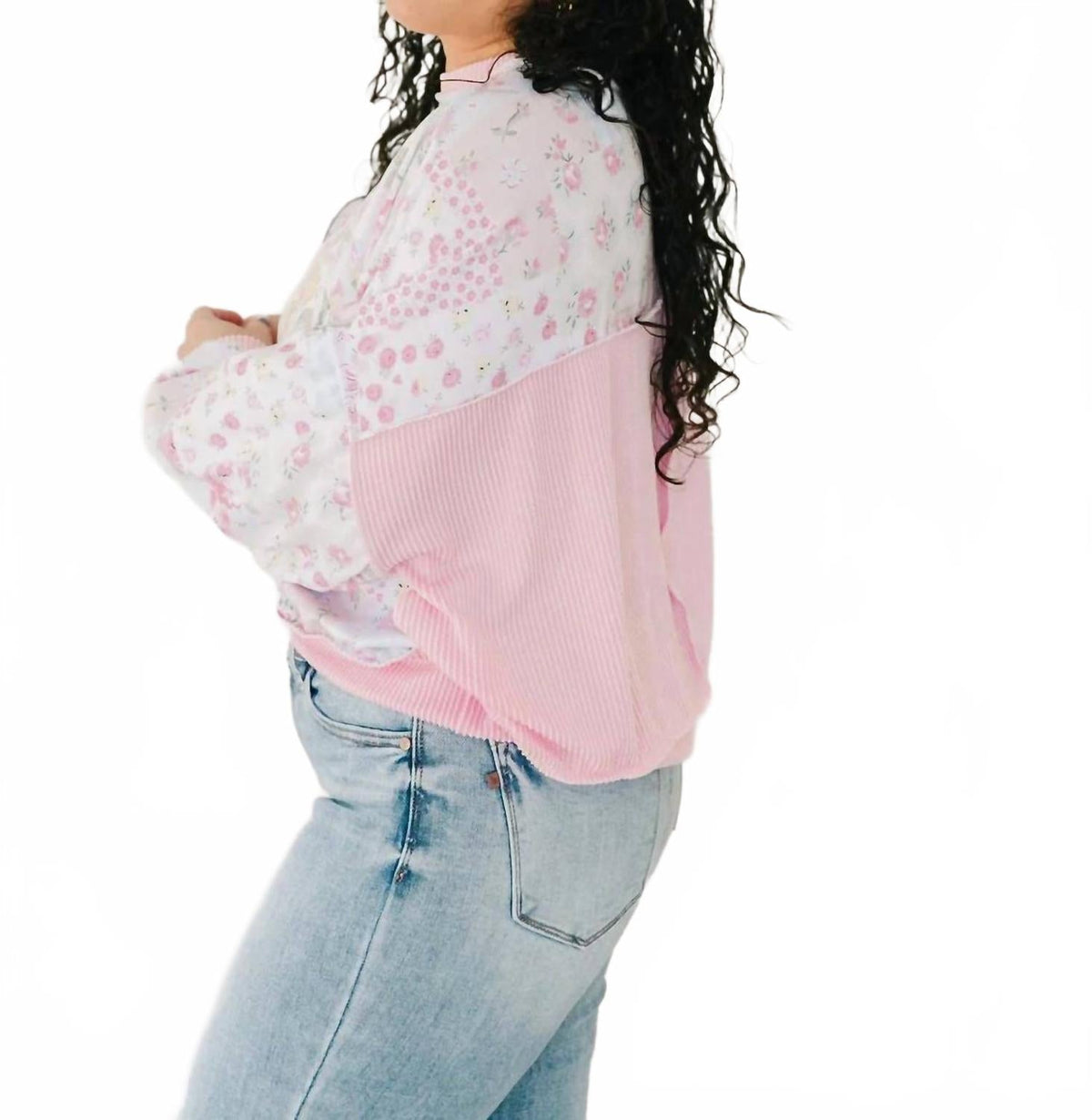 Kambrie Long Sleeve Top In Pink