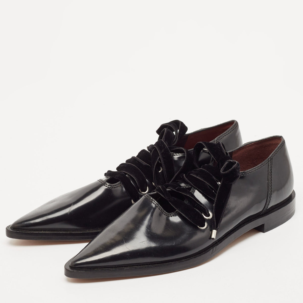 Marc Jacobs Black Patent Leather Derby Size 36.5