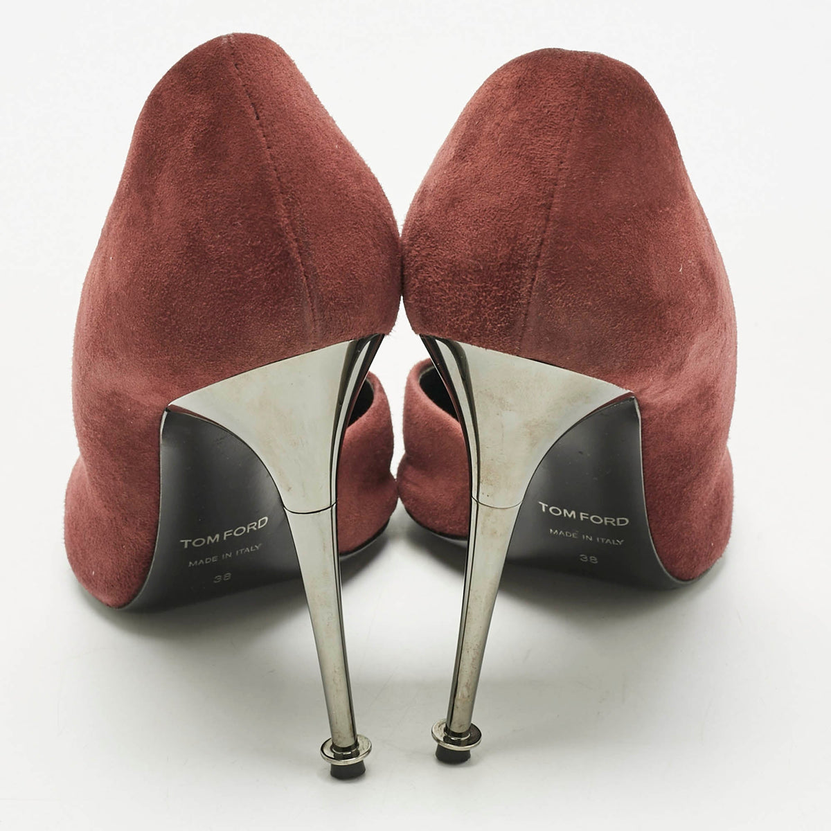 Tom Ford Burgundy Suede D'orsay Pointed Toe Pumps Size 38