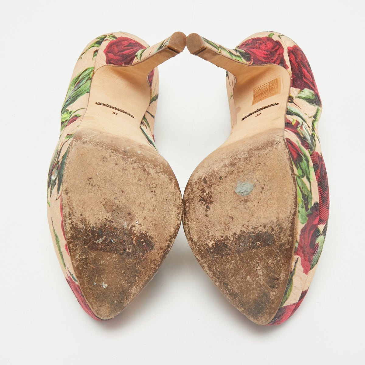 Dolce & Gabbana Multicolor Brocade Fabric Platform Pumps Size 37