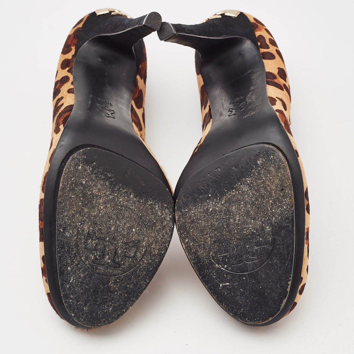 Tory Burch Brown Leopard Print Round Toe Pumps Size 40.5