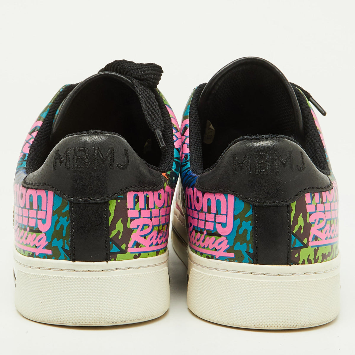 Marc by Marc Jacobs Multicolor Leather Graffiti Print Low Top Sneakers Size 39
