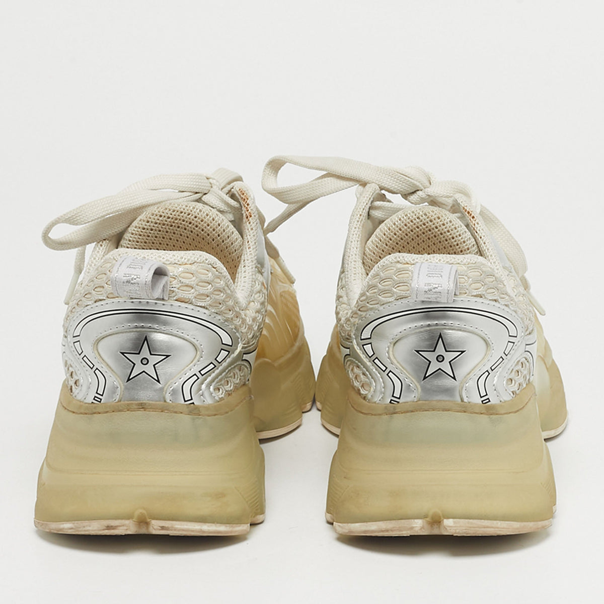 Dior Two Tone Jelly and Leather Vibe Lace Up Sneakers Size 37