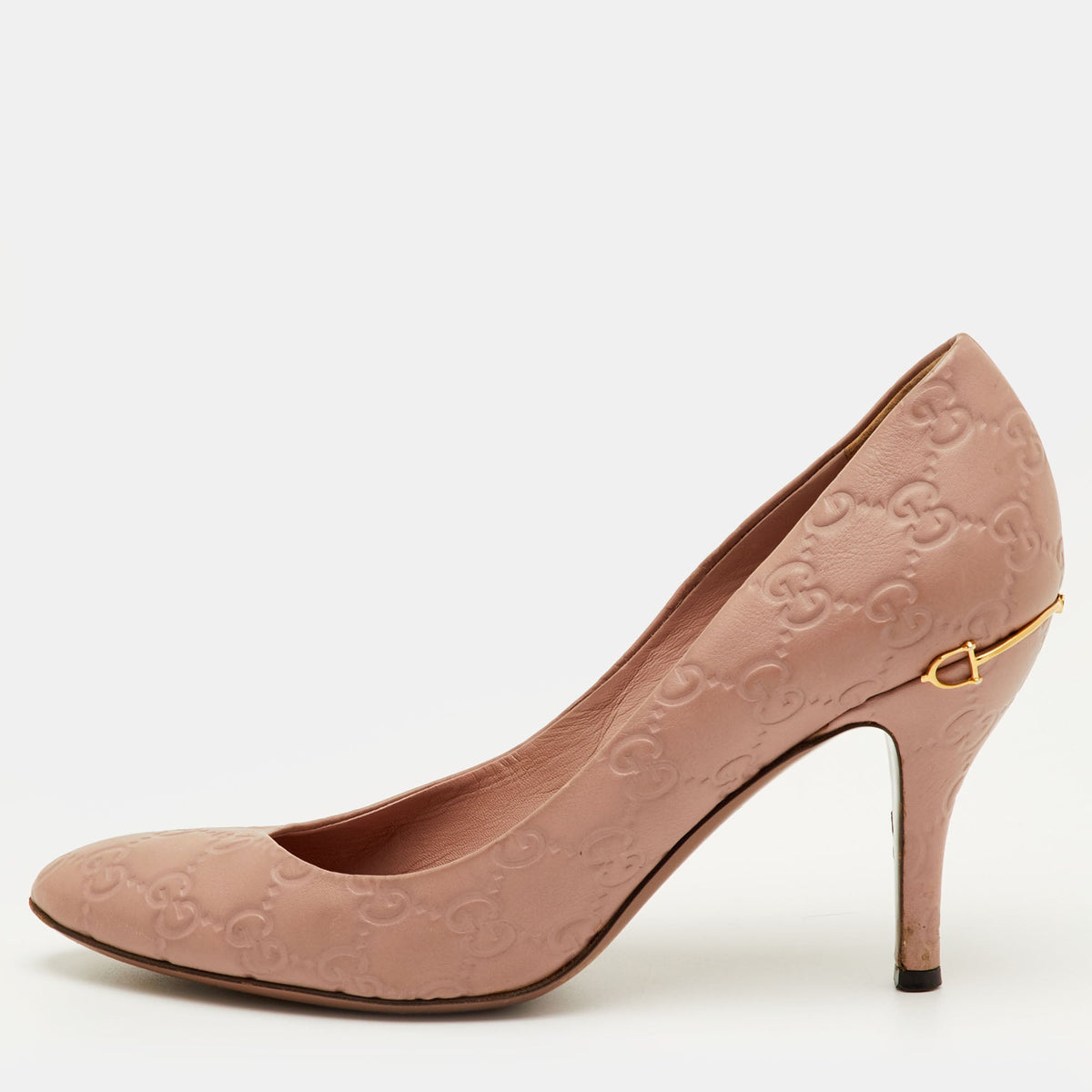 Gucci Horsebit Size 40 Pink Guccissima Leather Round Toe Pumps