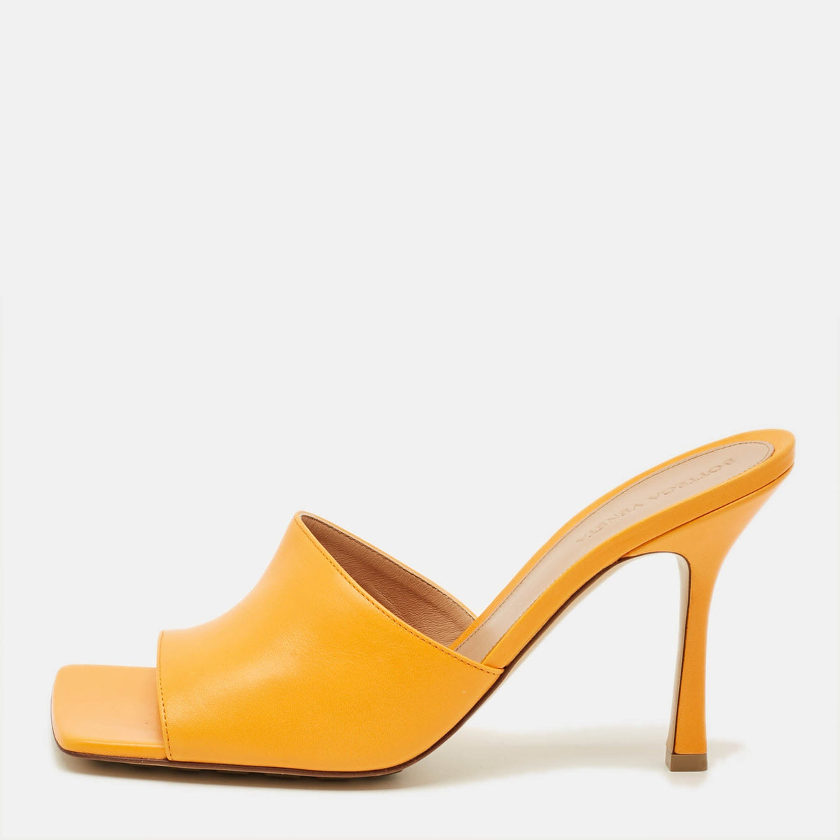 Bottega Veneta Stretch Size 41 Orange Leather Slide Sandals
