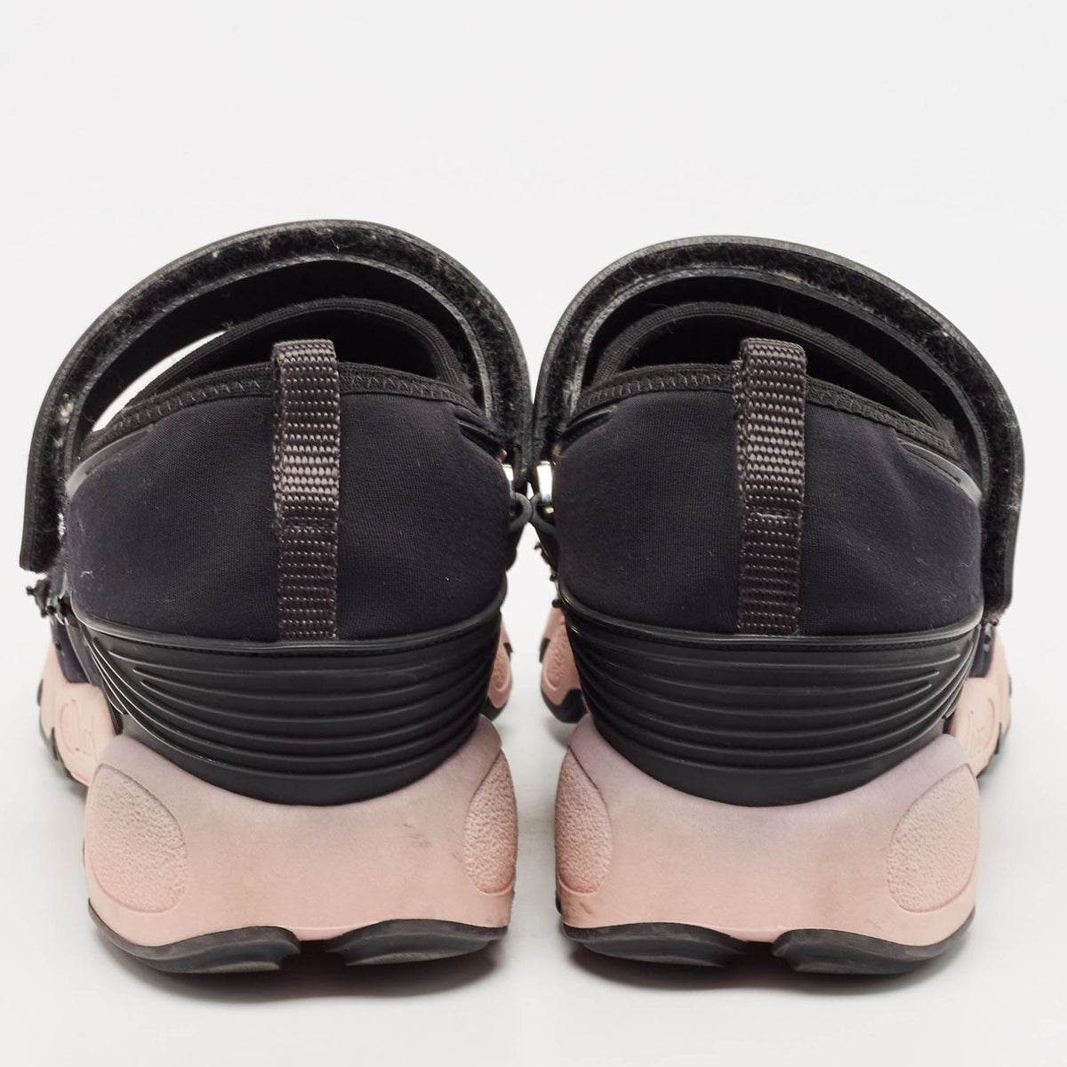 Dior Black Neoprene And Mesh Fusion Embellished Velcro Strap Sneakers Size 37.5