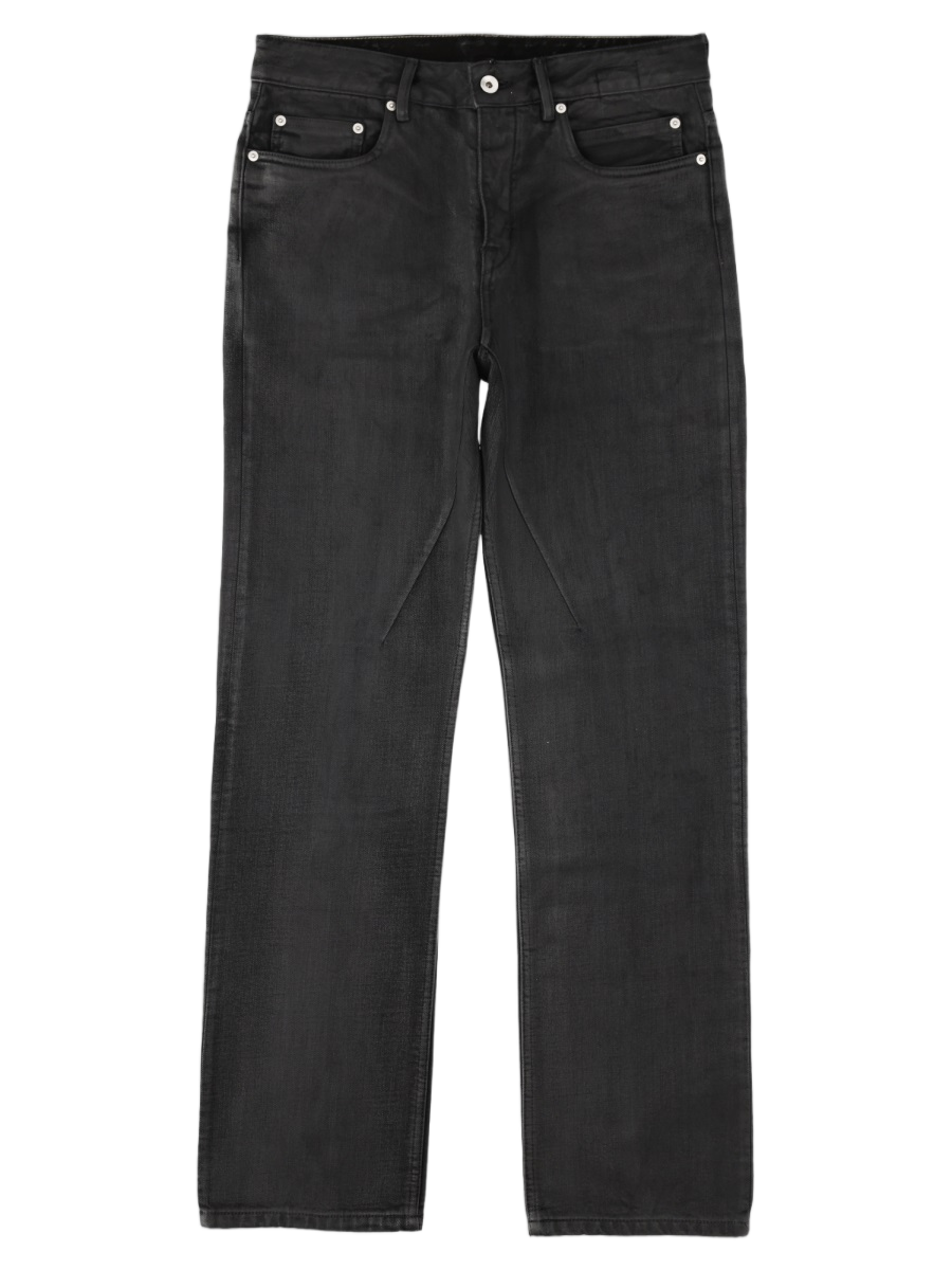Fog Cut Straight-Leg Rivet Detail Cotton Jeans