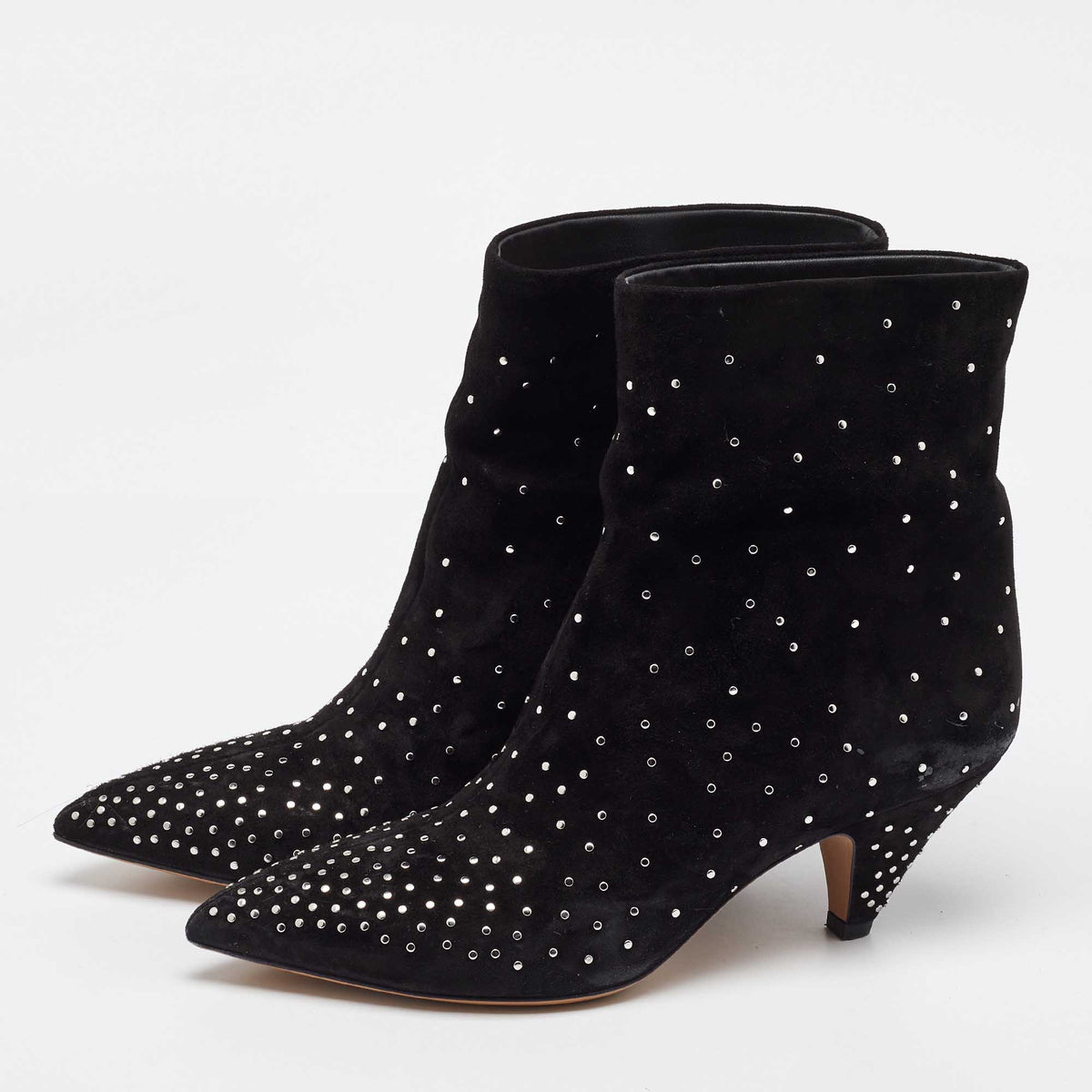 Valentino Black Suede Rockstud Ankle Boots Size 39.5
