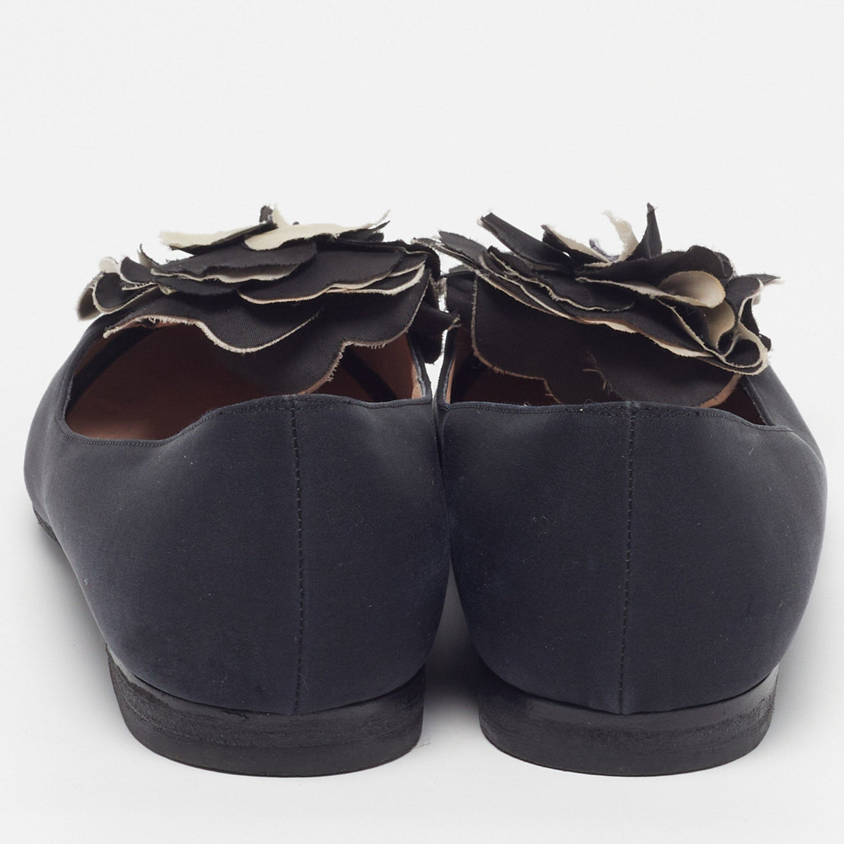 Chanel Size 36.5 Black Fabric  CC Camelia Ballet Flats