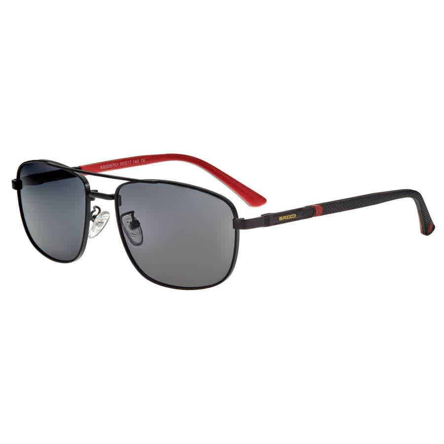 Breed Men's Black Rectangular Sunglasses BSG067C1