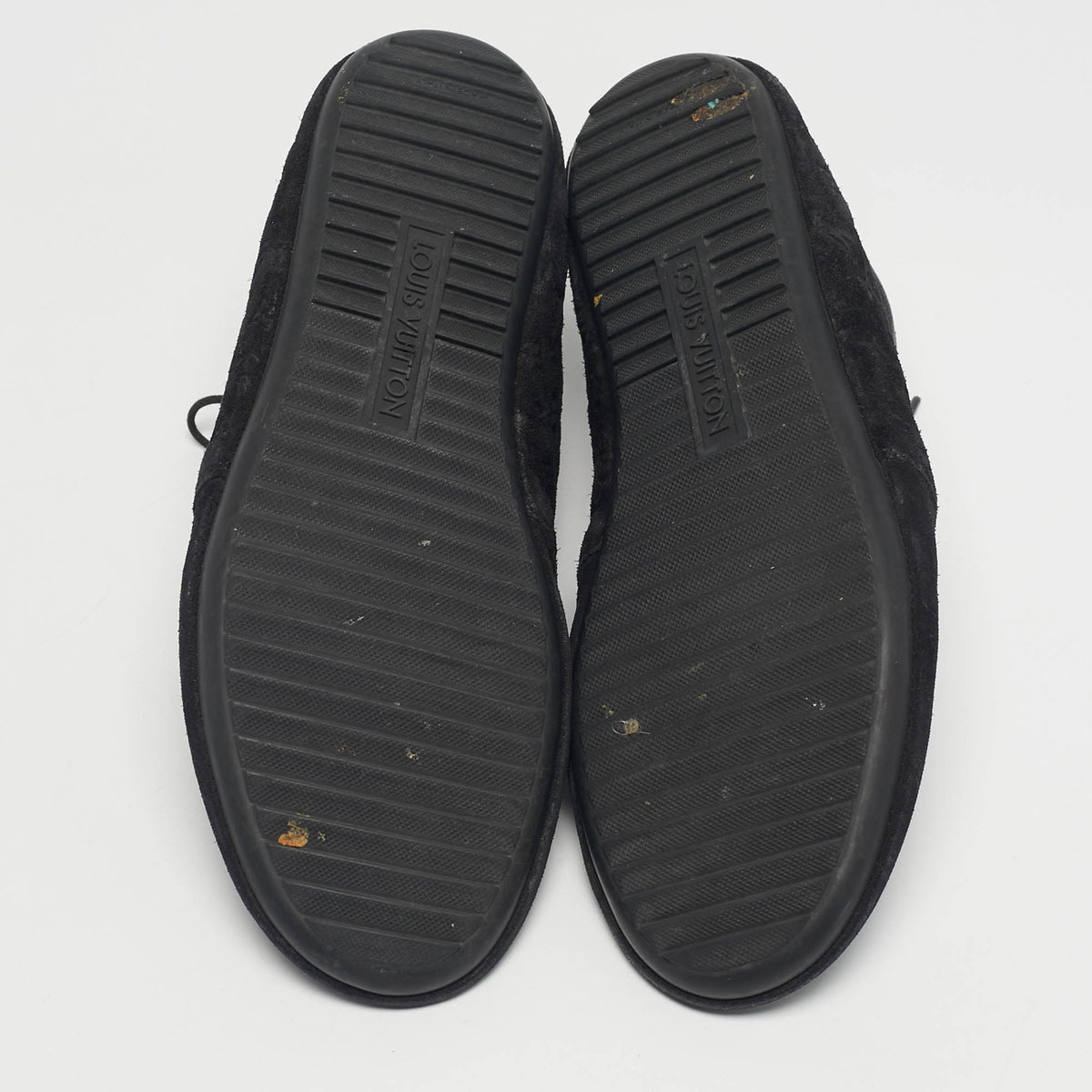 Louis Vuitton Black Monogram Suede Lace Up Sneakers Size 36