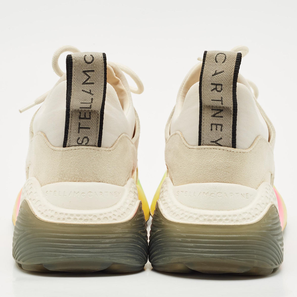 Stella McCartney Multicolor Faux Leather and Faux Suede Eclypse Lace Up Sneakers Size 38