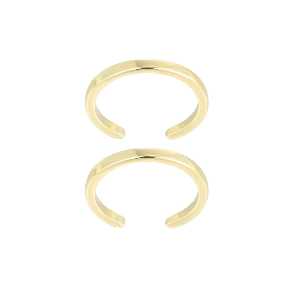 14k Gold Plated Set of 2 Adjustable Toe Ring Bands