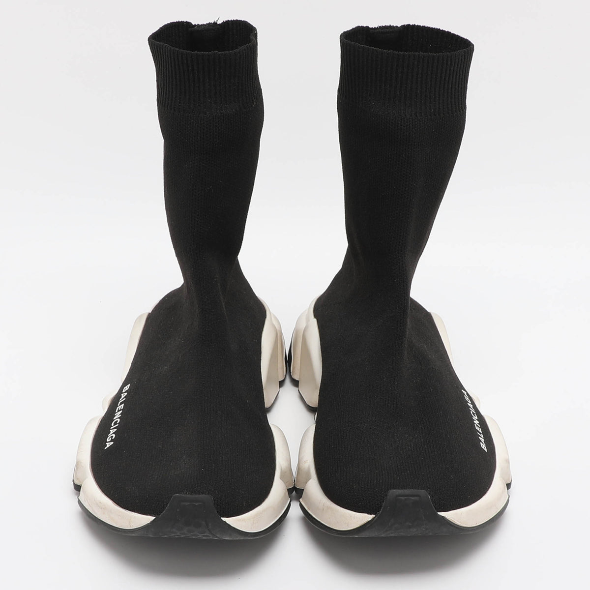 Balenciaga Speed Size 36 Black Knit Fabric High Top Sneakers