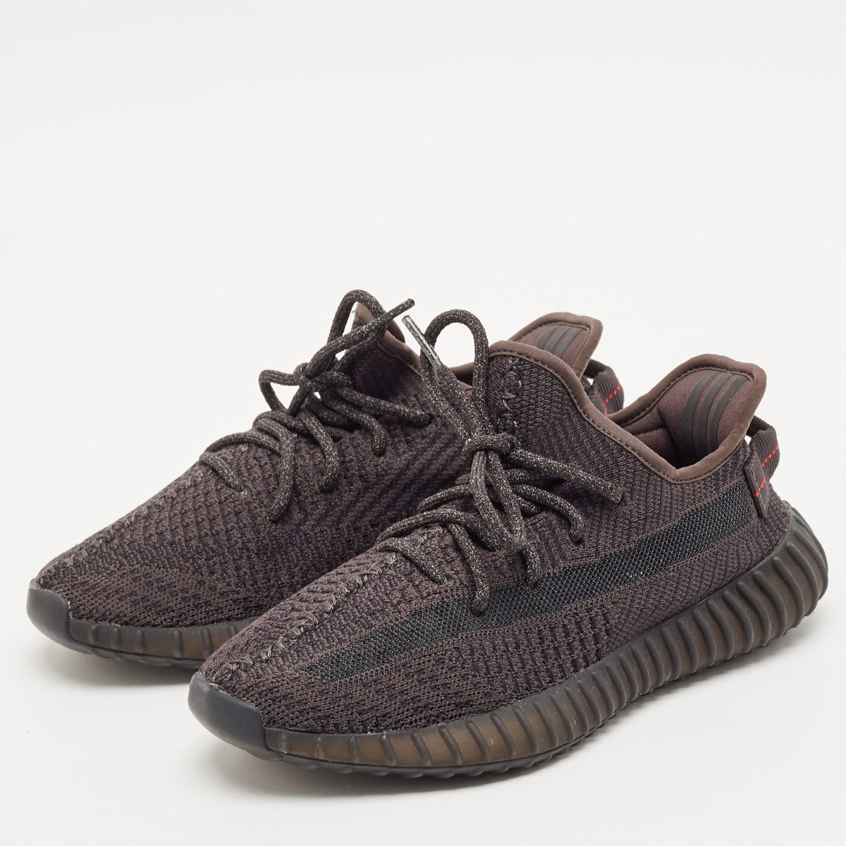 Yeezy x Adidas Black Knit Fabric Boost 350 V2 Black Non-Reflective Sneakers Size 38 2/3