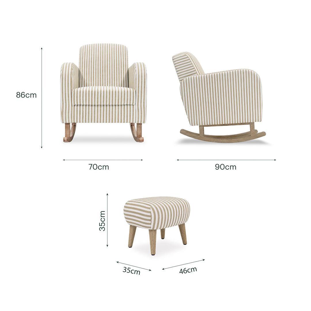 CuddleCo Etta Nursing Chair & Footstool - Beach Stripe