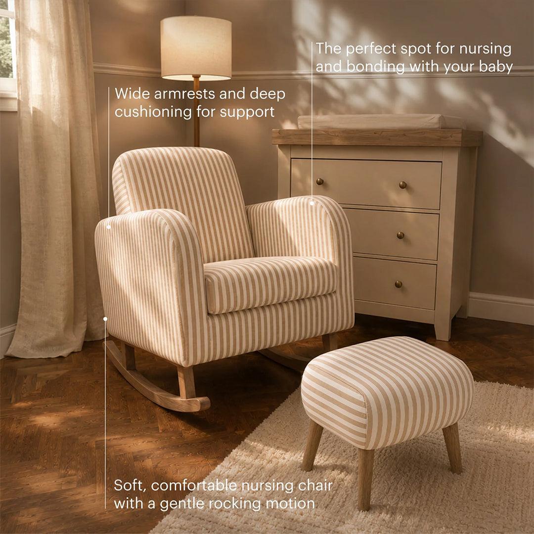 CuddleCo Etta Nursing Chair & Footstool - Beach Stripe