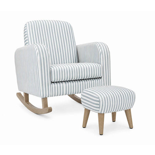CuddleCo Etta Nursing Chair & Footstool - Sea Salt Stripe