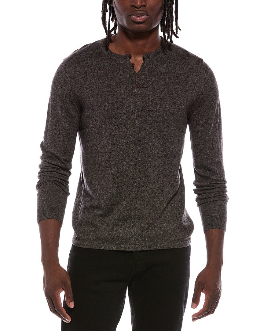Autumn Cashmere Italian Long Placket Coverstitch Henley