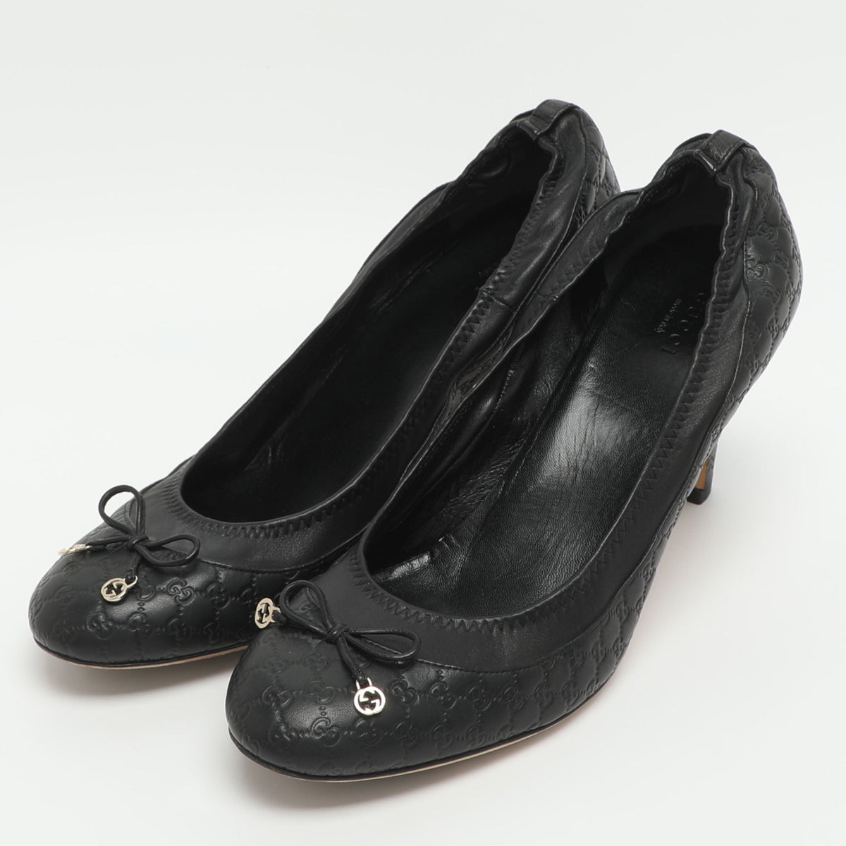 Gucci Size 41 Black Guccissima Leather Pumps