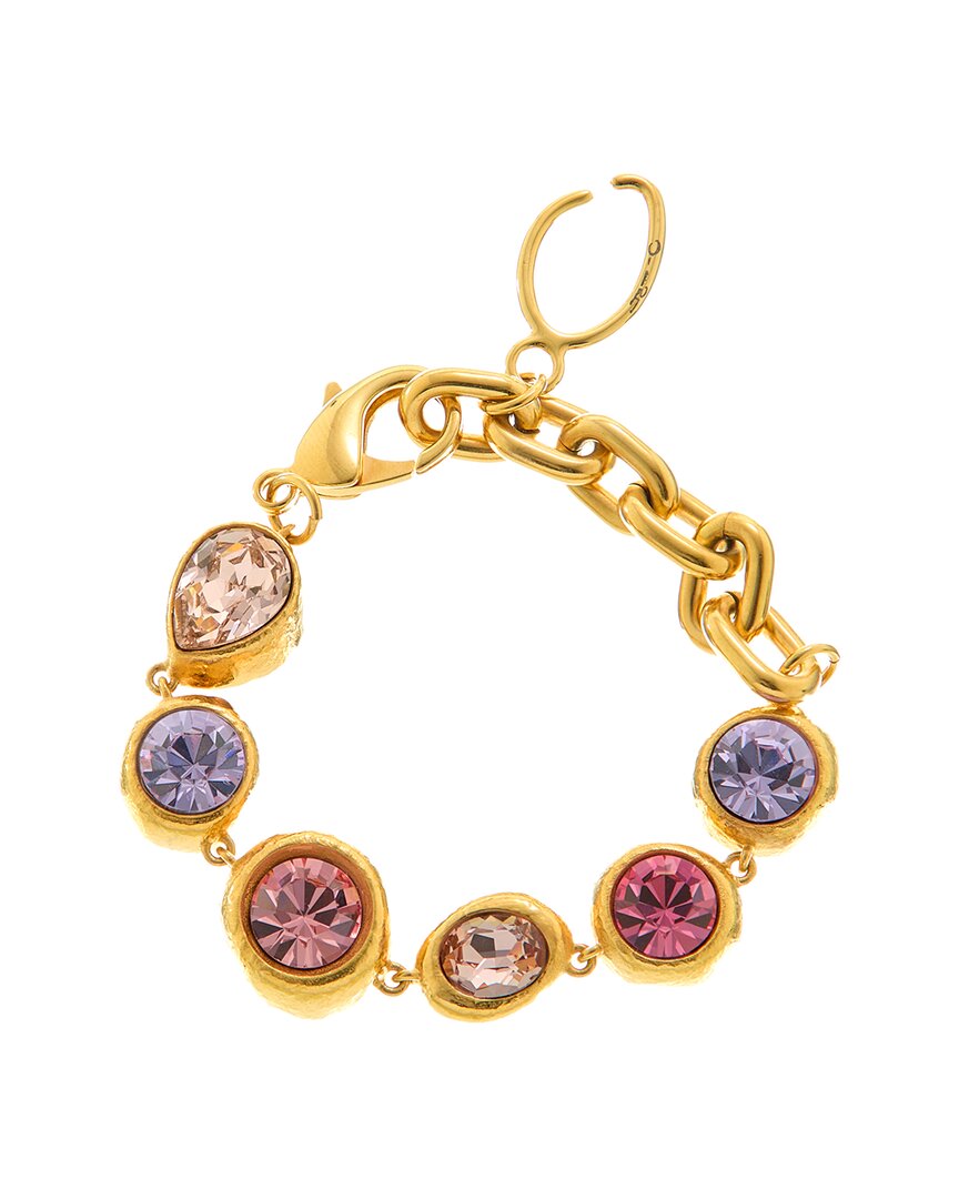 Oscar de la Renta Hammered Stones Chain Bracelet