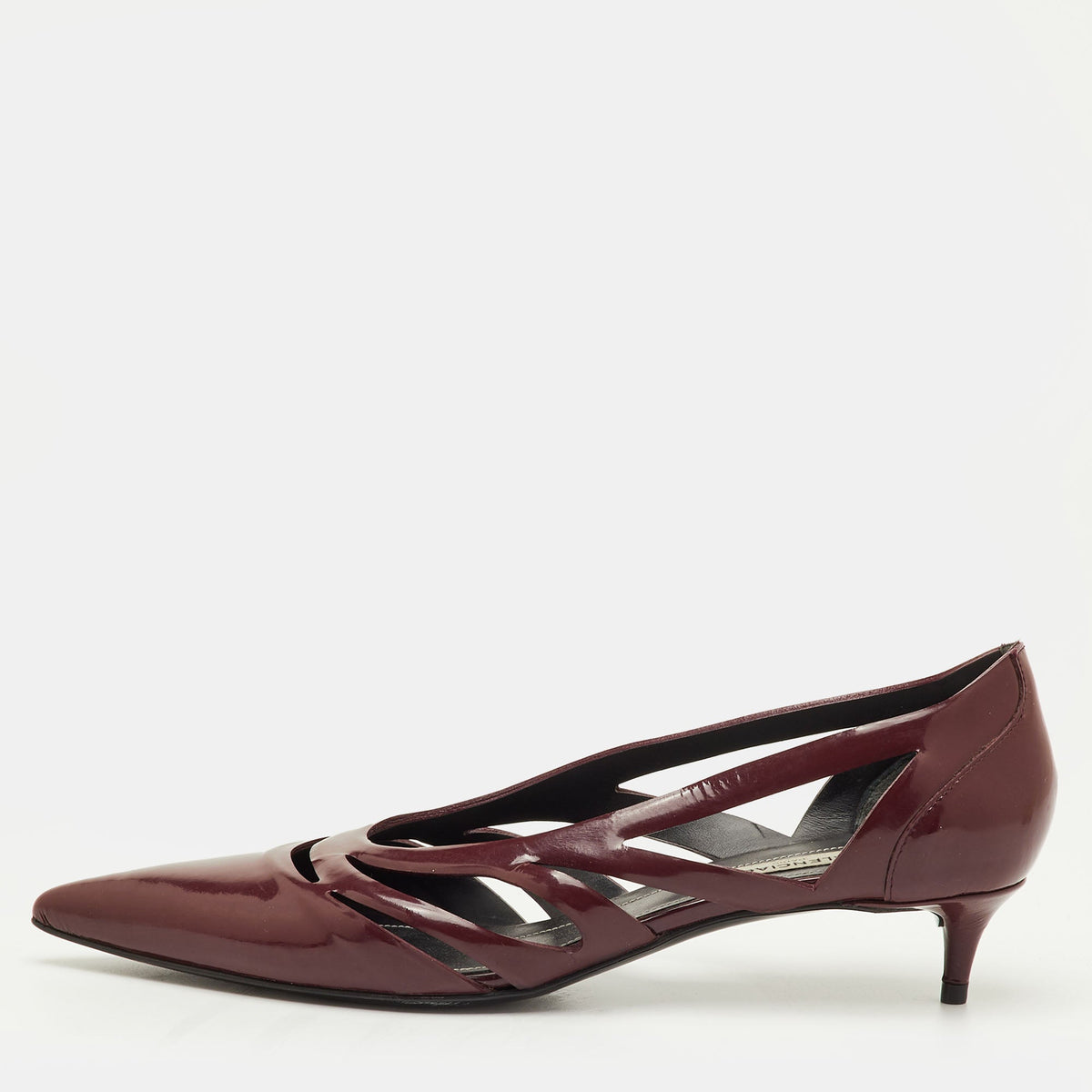 Balenciaga Size 37 Burgundy Patent Leather Pumps