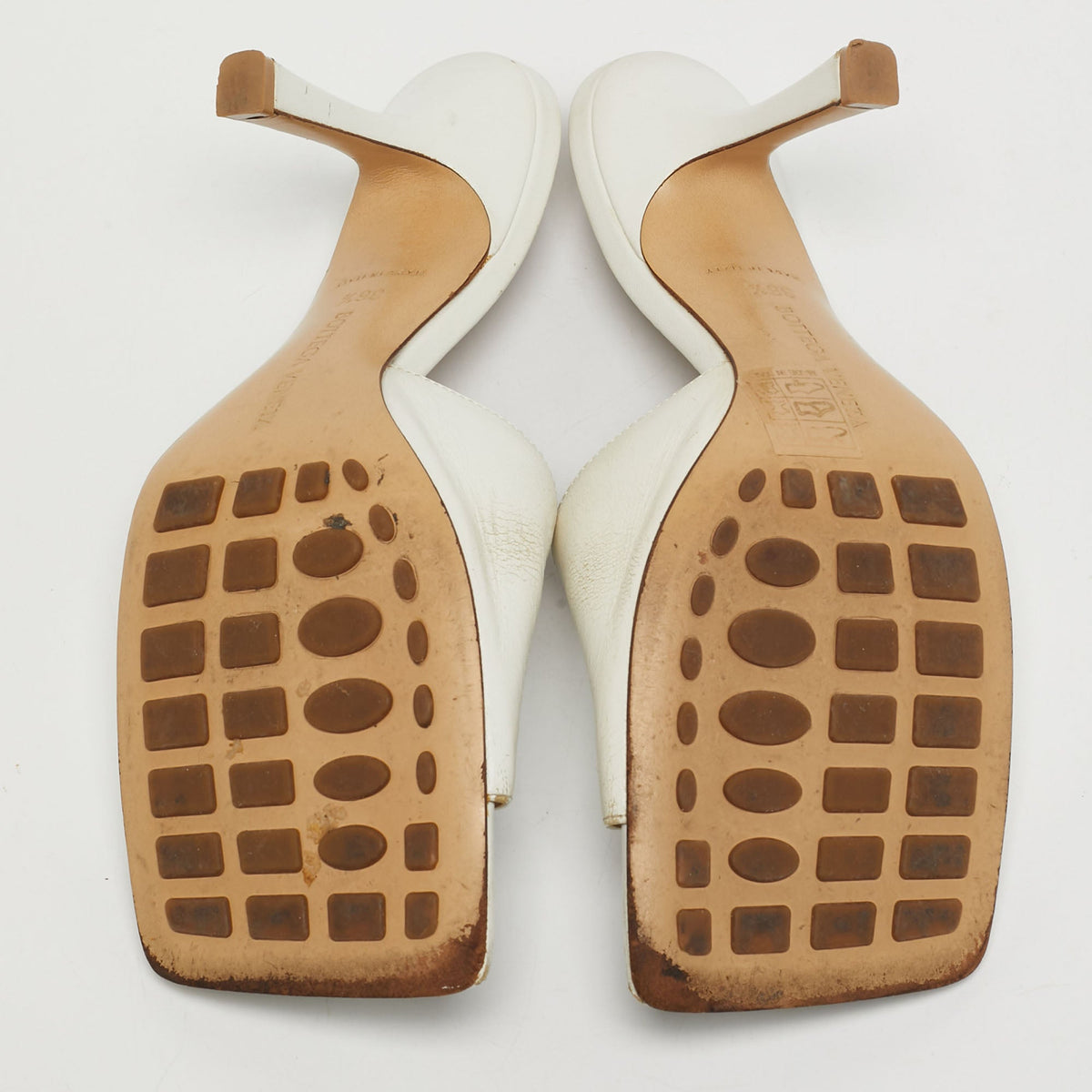 Bottega Veneta Lido Size 36.5 White Leather Slide Sandals