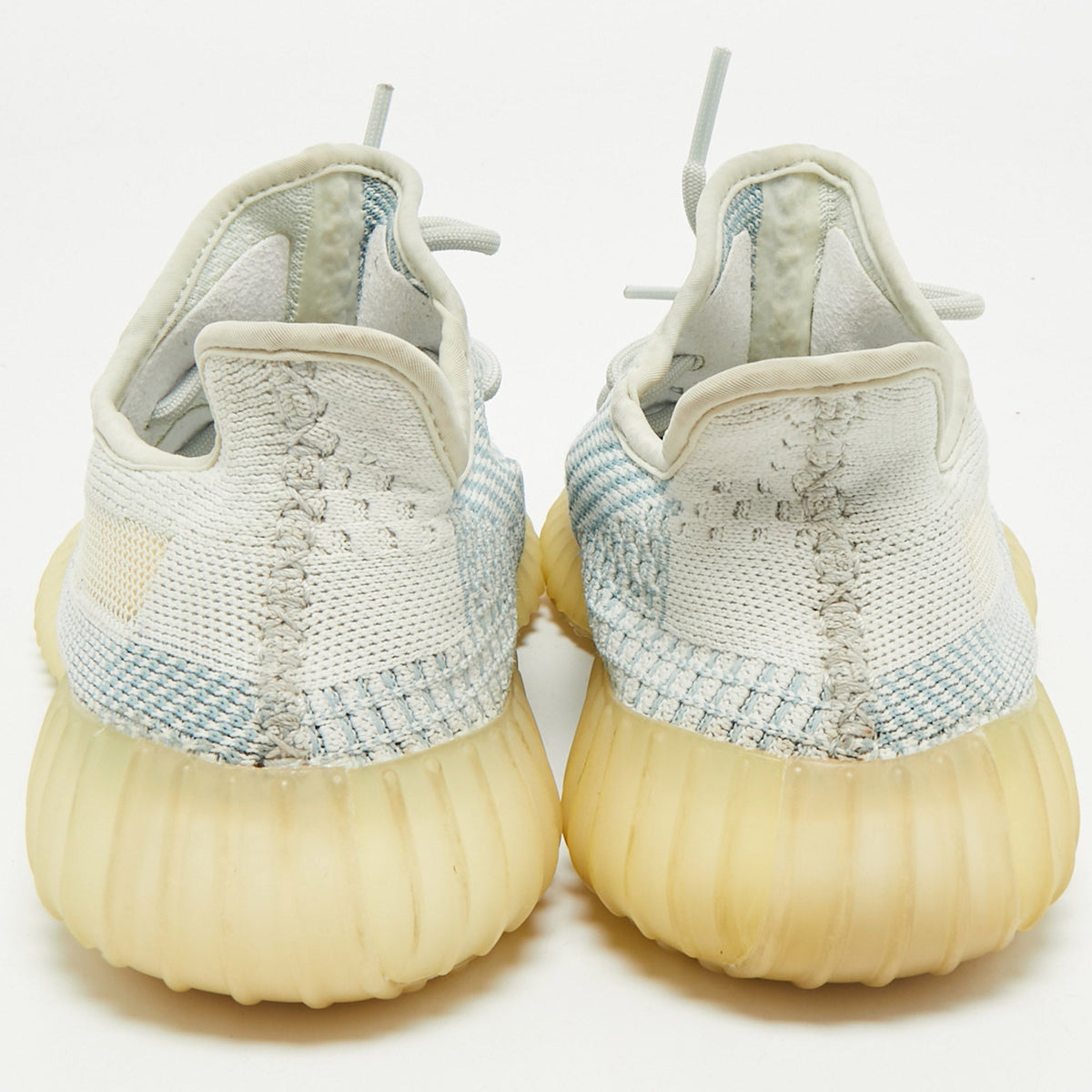 Yeezy x Adidas Blue/White Knit Fabric Boost 350 V2 Cloud White (Non-Reflective) Sneakers 40