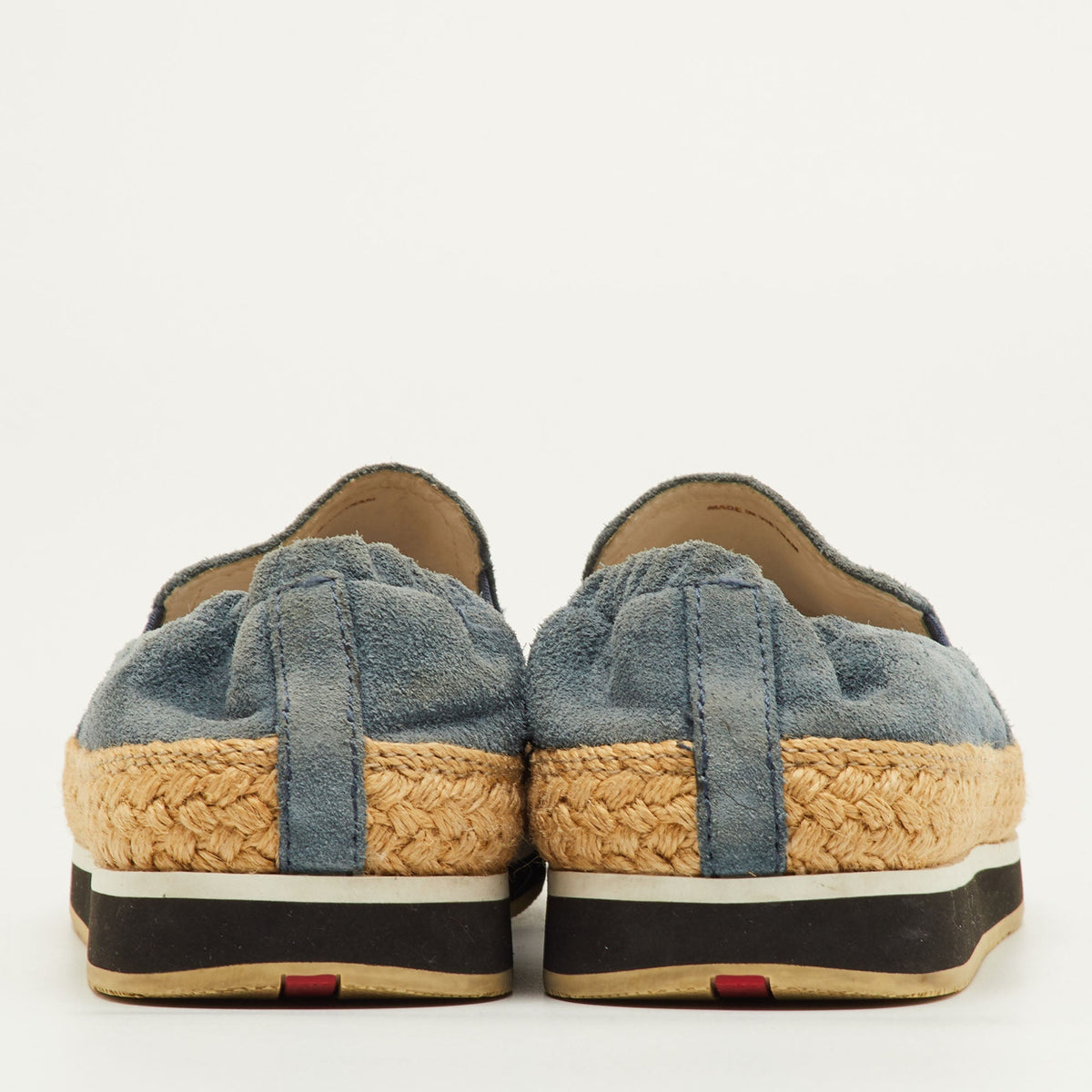 Prada Sport Size 35.5 Blue Suede Slip On Espadrille Flats