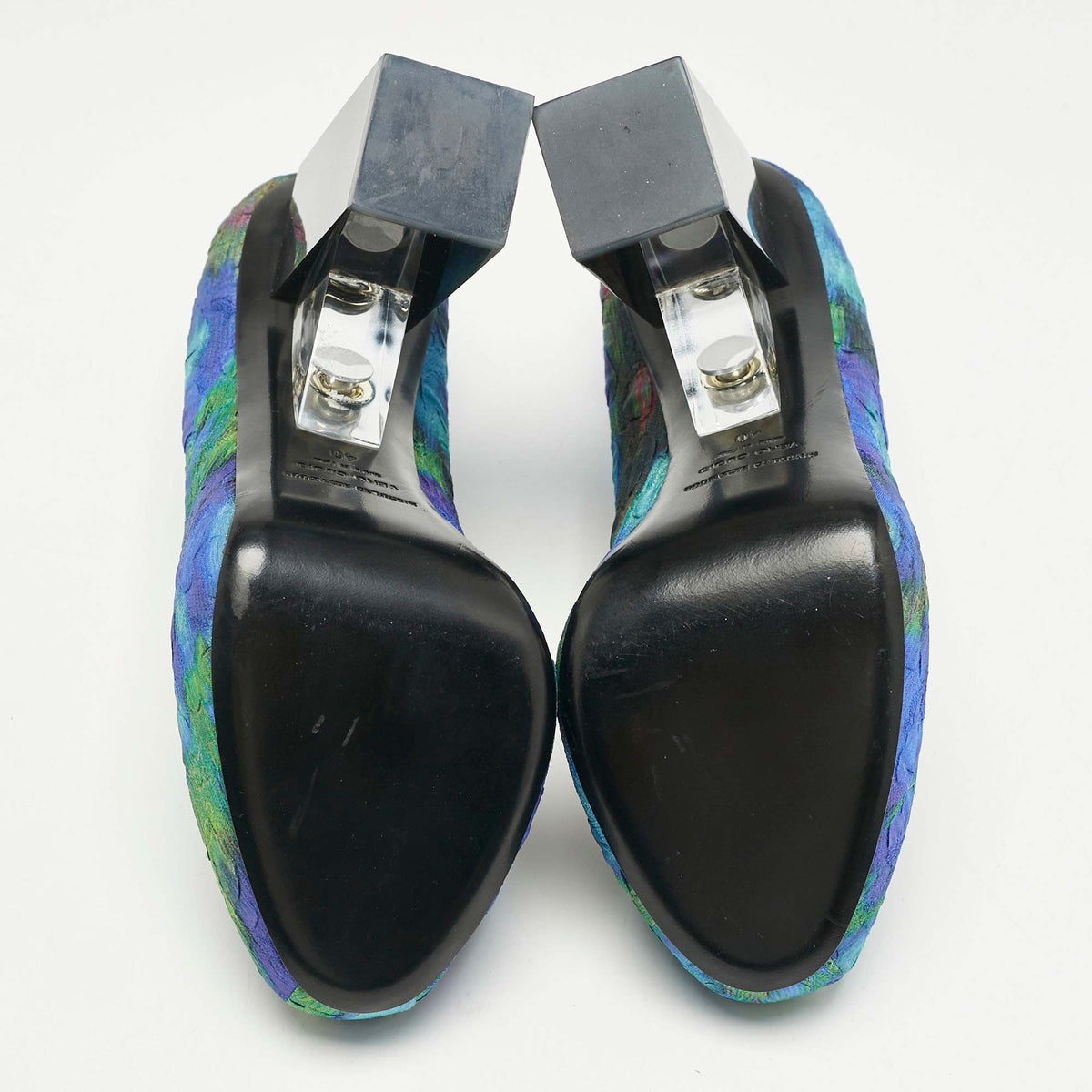 Nicholas Kirkwood Multicolor Textile Block Heel Pumps Size 40