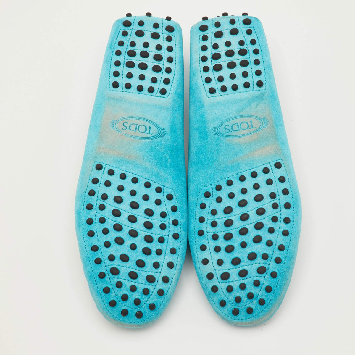 Tod's Gommino Size 42 Turquoise Suede Driver Loafers