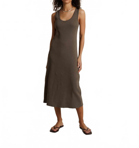 Edith Tank Dress In Dark Olive