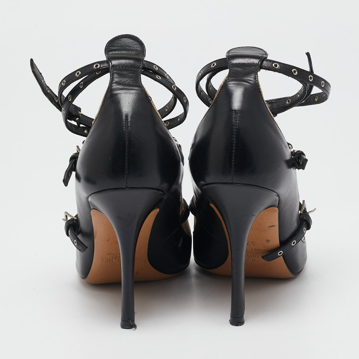 Valentino Black/Beige Leather Love Latch Pumps Size 37