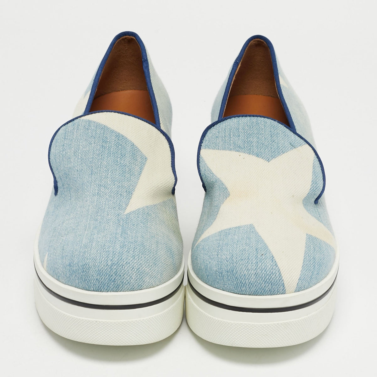 Stella McCartney Blue/Cream Denim Binx Slip On Sneakers Size 36